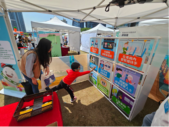 Members of the public learn more about bus passenger safety in a fun and engaging way